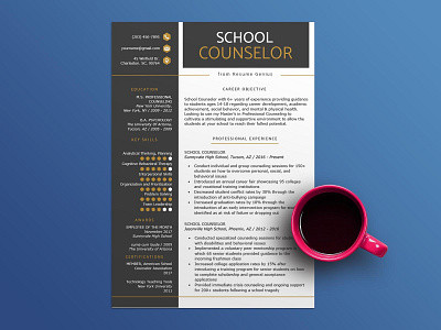 Free School Counselor Resume Template design free free cv free cv template free resume free resume template freebie freebies resume template