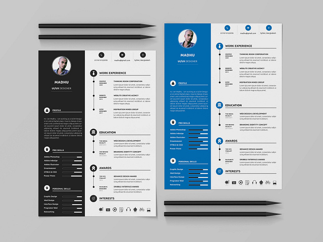 Free Personal CV/Resume Template by Andy Khan on Dribbble