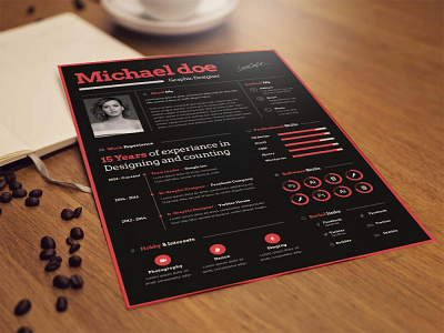 Free Black Resume Template free free cv free cv template free resume free resume template freebie freebie psd freebies resume template