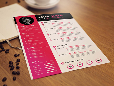 Free Content Creator Resume Template free free cv free cv template free resume free resume template freebie freebies psd resume template