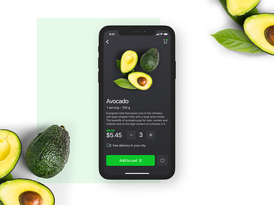 Delivery app page avocado delivery design mobile uidesign