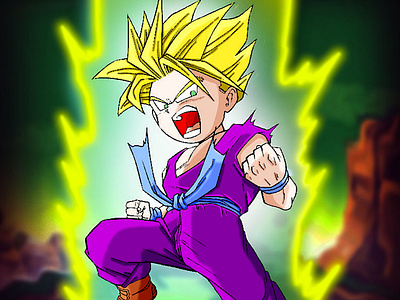 Gohan anime art design dragonball illustration illustrator cc painting photoshop vector