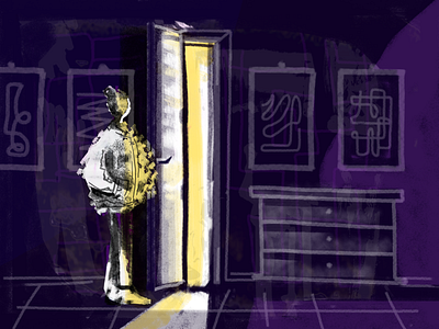 The dream of a narrow exit concept design door illustration quarantine web illustration