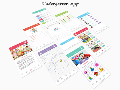 Kindergarten App activities adobe xd application design ios kids mobile parents school school bus teachers ui ui design uiux