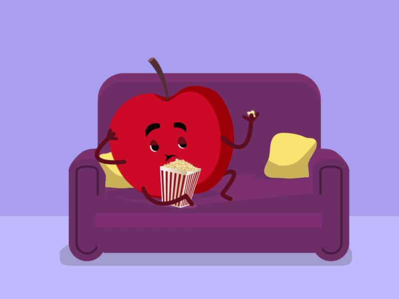 LAZY Apple 2d 2d animation 2d art after effects animation character apple design gif hello dribble icons lazy apple motiondesign strokes vector vegetables
