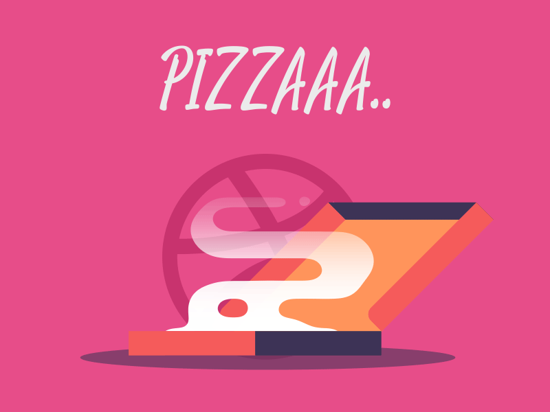 Pizzaaa... animation animation after effects dribble gif i am back dribbble loop pizza box somke texture