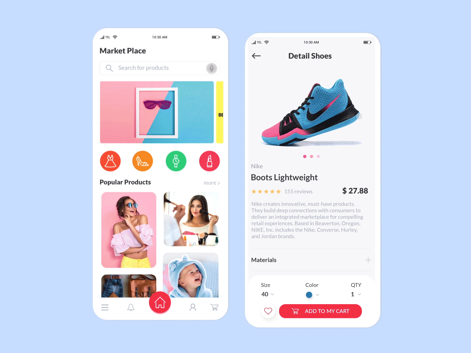 Ecommerce App UX/UI after effect android animation 2d app button design dollar sign flat flatirons mobile motion motion design movement photography shoes slideshow uidesign uiux voice search wave