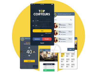 Mobil Application / Top Coiffeurs application design mobil ui