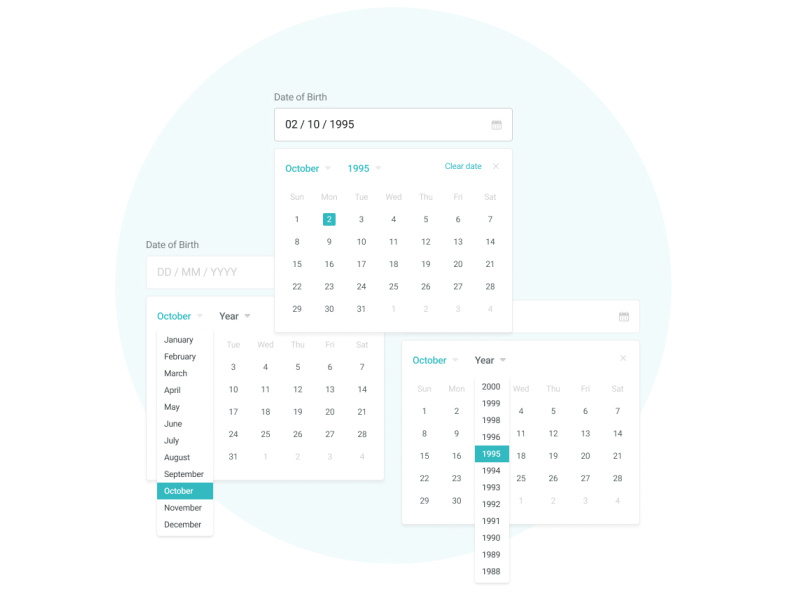 Ui Components   Date Picker By Ebru İşimtekin On Dribbble