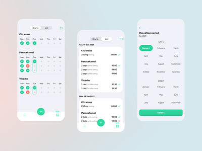 Medication schedule app app design application design figma health medical medication medicine pills planer schedule schedule app ui ux