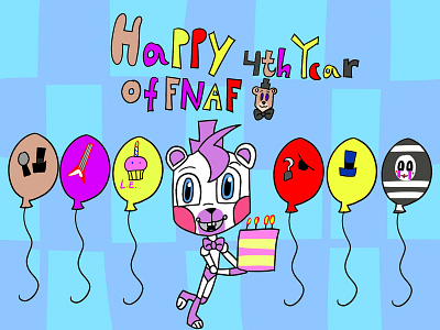 Happy 4th Birthday Fnaf In Digital characterdesign fanart game art