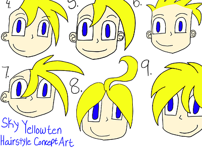 Sky Yellowten Hairstyle Concept Art characterdesign illustration originalcharater