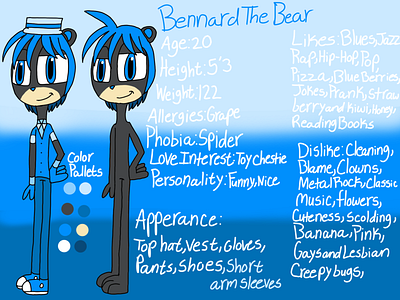 Bennard The Bear Reference character characterdesign design illustration originalcharater reference