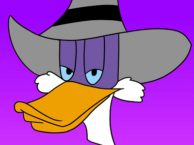 Darkwing Duck Head Shot children art fanart illustration