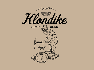 The Great Alaskan Klondike Gold Rush branding design graphicart graphicdesign hand drawn illustration logo vector