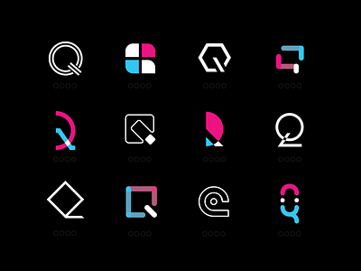 Creative Q Logo Icons Design app branding creative creative design design icon lettering logo logodesign minimal vector