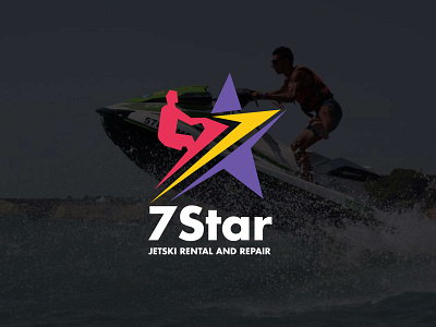 7 Star Jet Ski Rental Logo Design branding creative design icon illustration jet logo logodesign ui ux vector