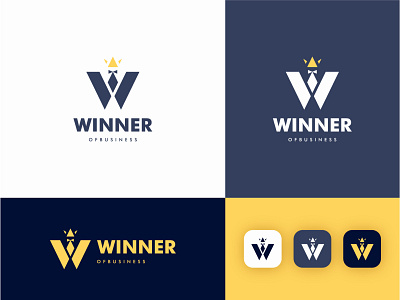 Business winner logo icon design vector concept