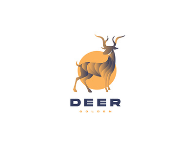 Golden deer logo icon vector concept identity