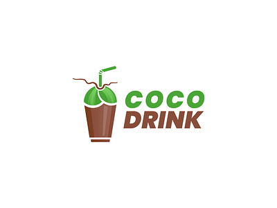 Coco drink logo design coconut shell