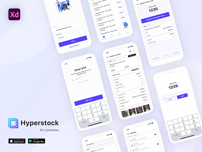 Hyperstock App UI/UX adobexd app background blue branding design detail infographics listing stockmanagement ui uidesign ux warehouse