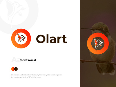 Olart Logo Cocept background bird branding concept design gradient illustration logo logodesign o letter olart orange vector yellow