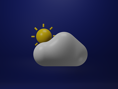 Weather 3D icon - Blender 3d background cloud design icon illustration vector wether