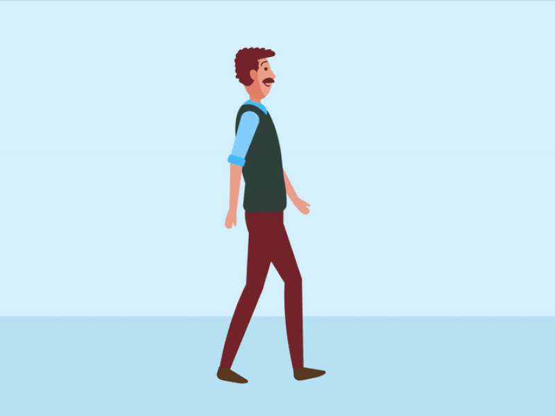 Walking man - After Effects Animation after effects animation branding design illustration illustrator ui ux vector wakling man