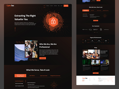 Cybe Sec - Landing Page animation background cyber security design illustration landing page ui ux vector virentagstry website ui