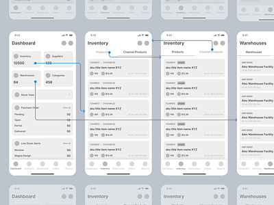 Wireframe for Inventory App app app design design high fidelity inventory ui user experience user research ux webportal wireframe
