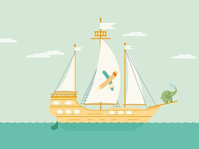 The ship has sailed boat illustration ship smarticons
