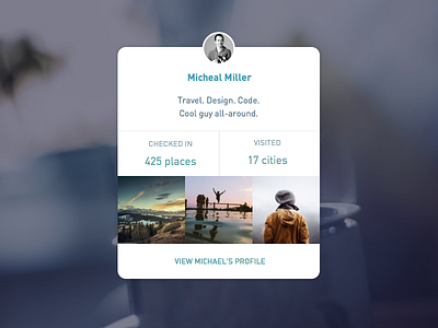 DailyUI 006: user profile 006 card dailyui profile ui