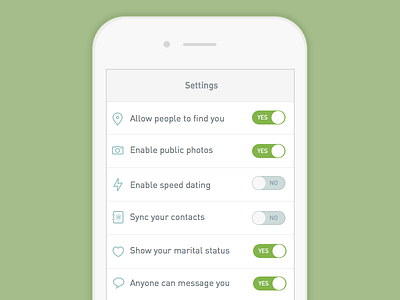 DailyUI 007: settings