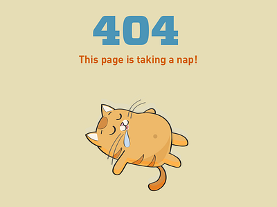 DailyUI 008: 404 page 008 404 broken cat dailyui illustration nap sleep