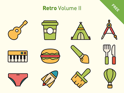 Free vector icons: Retro Volume 2