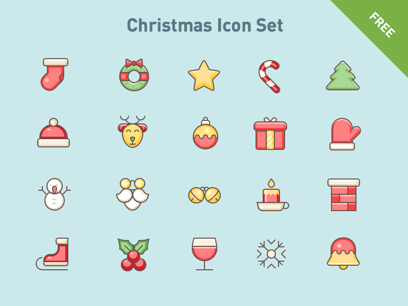 Download Free vector icons: Christmas set by Min Tran on Dribbble