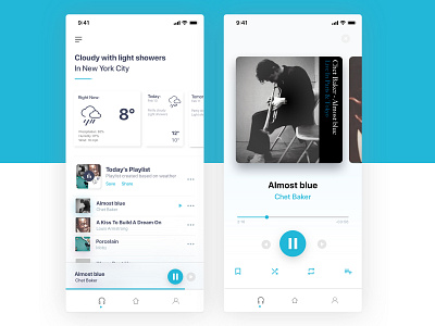 Super Minimalist Weather/Music app app concept design dribbble minimal minimalist music player playlist songs ui ui design ux weather