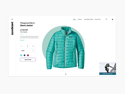 Minimalist product page design jacket nature patagonia ppage ui ux web