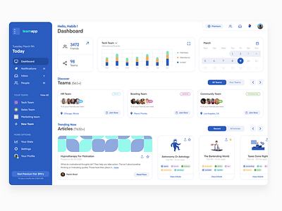 TeamApp UI Dashboard by Habib Moussadik on Dribbble