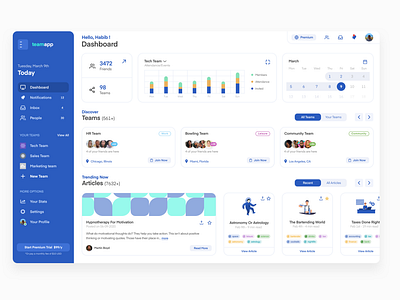 TeamApp UI Dashboard collaboration dashboard team ui design ux ux design uxui