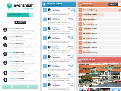 eventhash Dashboard dashboard eventhash hash tag onespark ui ux widgets