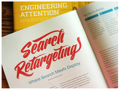 Search Retargeting Lettering published on Logic + Magic Magazine lettering search spread