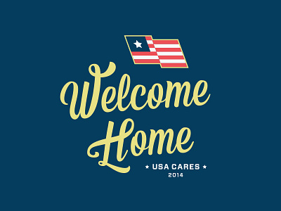 Welcome Home - USA Cares america army logo type usa