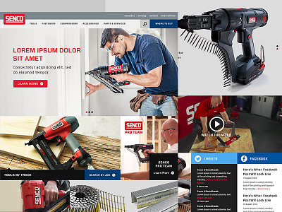 Senco Homepage Concept app flat powertools responsive ui ux web webdesign