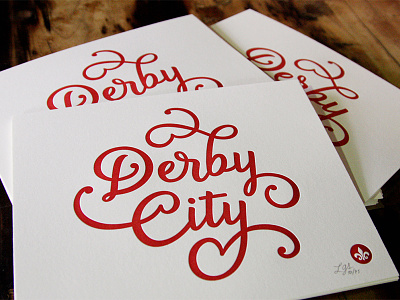 Derby City Lettering Letterpress Print derby derbycity derbycitydesigners handlettering kentucky lettering letterpress louisville print