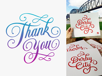 Thank You! derbycity lettering letterpressprint louisville thanks thankyou