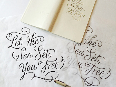 Let The Sea Set You Free - Hand Lettering Process handlettering lettering