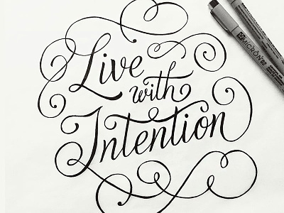 Live with Intention Final Sketch handlettering ink inspiration intention lettering letteringprocess process quote sketch