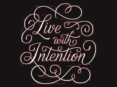 Live With Intention Lettering Bezier Handles bezier handles handlettering illustrator inspiration lettering motivation