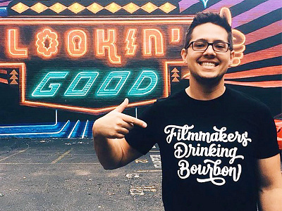 Filmmakers Drinking Bourbon Hand Lettered Shirt